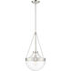 Clarra 1 Light 12 inch Polished Nickel Pendant Ceiling Light